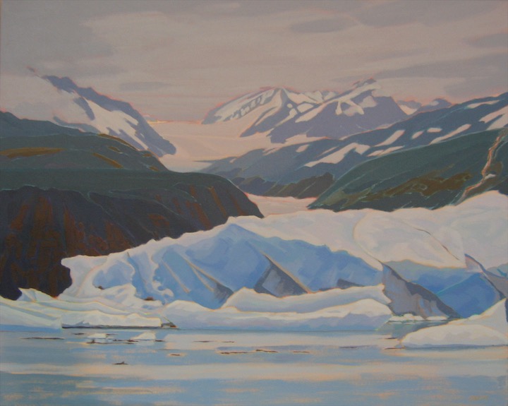 Glacier, Alsek Lake, acrylic on canvas, 24” x 30”